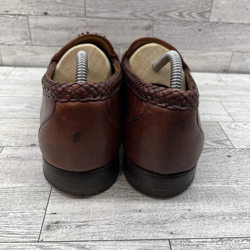 Allen Edmonds Maxfield Brown Leather Tassel Slip On Loafer Shoes Men Size‎ 11B
